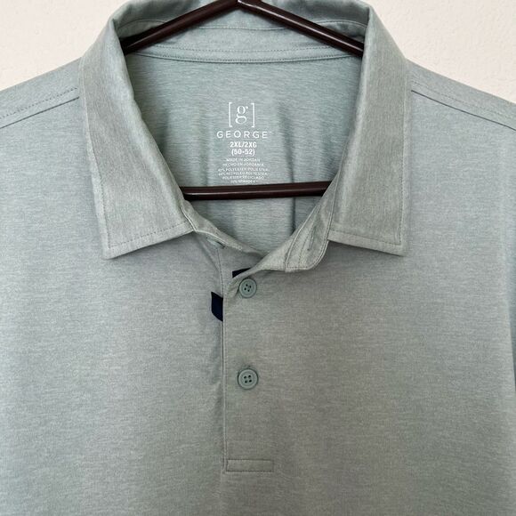 George Short Sleeve Core Poly Polo Collared Shirt 2XL - Picture 5 of 7